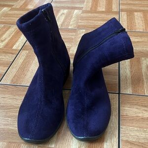 Women's Vegan “Suede” Ankle Boots - Purple